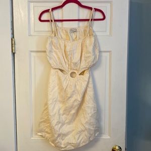 Faithfull The Brand White Linen Cutout Dress US 12 EUC